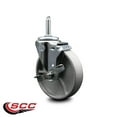 thumbnail image 2 of 5 Inch Semi Steel Wheel Swivel 5/8 Inch Threaded Stem Caster with Brake SCC, 2 of 2