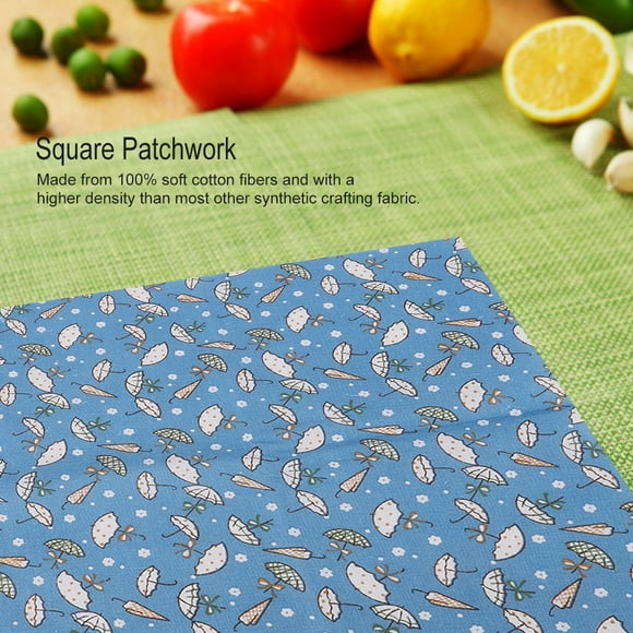 Flores Azules Tela de Algodón Cuadrados Acolchado Costura Diy Artesanía Patchwork 7 piezas