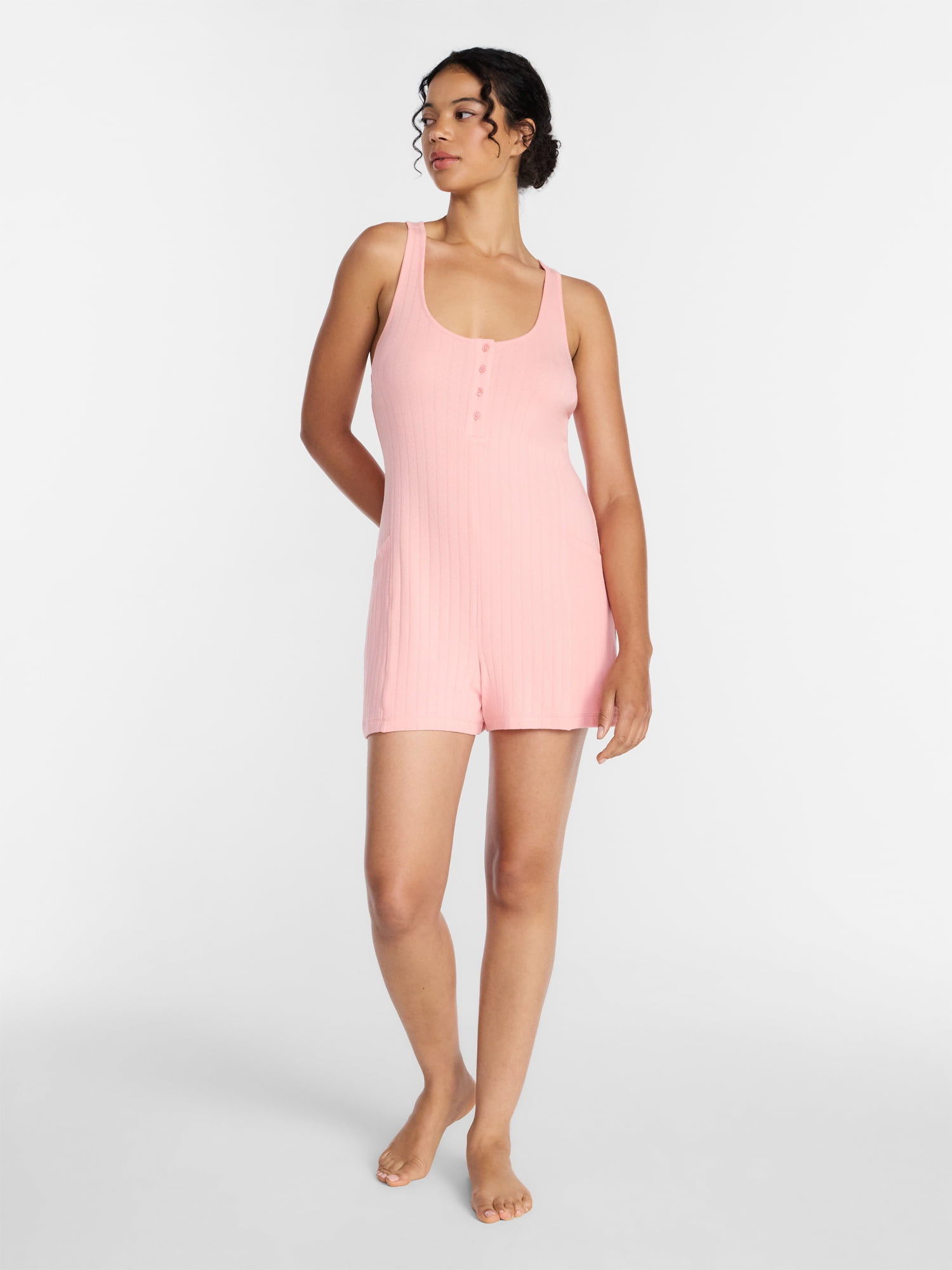 Joyspun Women's Pointelle Sleepwear Romper, Sizes XS-3X