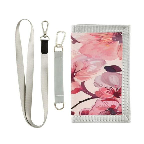 Cloth Purse Boys' Novelty Wallets Girls' Novelty Wallets Men's Wallets Women's Wallets Card Wallet Cash Wallet Student ID Bag Coin Wallet Large Pink Flowers
