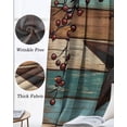 thumbnail image 3 of Texas Star Vintage Blackout Curtains for Bedroom Living Room Darkening Curtains 84 Inch Length 2 Panels Set Berry Turquoise Green Brown Wooden Window Curtain Window Treatment Grommet Drapes 42"x84", 3 of 9