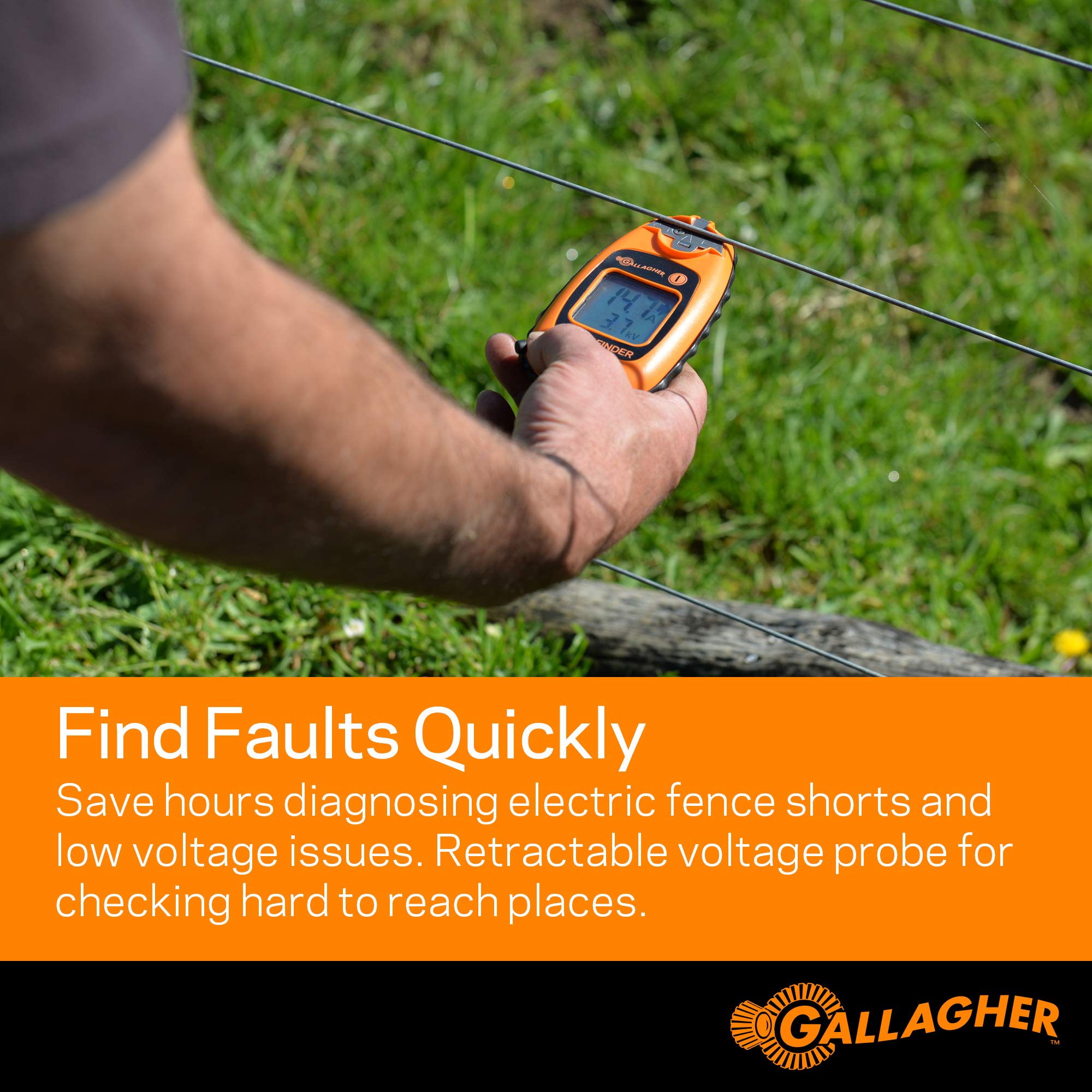 Gallagher 1.5 volt Battery Fence Volt/Current Meter and Fault Finder Orange - image 2 of 6