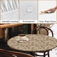 thumbnail image 4 of Round Fitted Tablecloth with Elastic Edge, 44"-60" Waterproof Stain Resistant Table Cover for Indoor, Outdoor, Picnic, Dining, Camping, Party, Holiday, Rustic Birds, 4 of 4