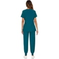 thumbnail image 4 of JEZWX Scrubs for Women Set - Stretch V-Neck Scrub Top & Jogger Pant with 8 Pockets COZY SCRUBS (Caribbean Blue), 4 of 6