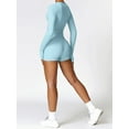 thumbnail image 3 of Nituyy Ensemble de Yoga Deux Pièces pour Femmes Manches Longues Col Rond Hauts et Shorts Tenue Active, 3 of 6