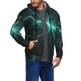 thumbnail image 2 of Honeii Green Lightning Flash Print Hoodies for Men, Pullover & Full Zip, Breathable Zip up Hoodie, Sweatshirt-Large, 2 of 5