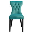 thumbnail image 5 of Modway Silhouette 20" Modern Fabric Dining Chairs in Black/Teal Blue (Set of 2), 5 of 9