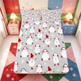 thumbnail image 5 of Manfei Cartoon Christmas Santa Claus King Sheets,Winter Holiday Bedding,4pcs,1 Flat Sheet,1 Fitted Sheet and 2 Pillowcases, 5 of 6