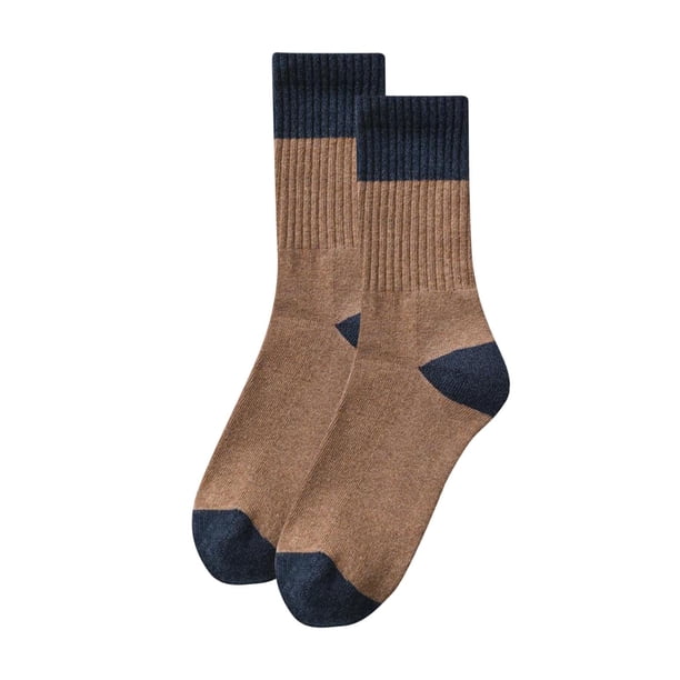Calcetines de invierno para hombre, de forro polar de color, cálidos, desodorantes y absorbentes del sudor, de poliéster y algodón.