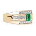 thumbnail image 3 of Dreamofdazzles Jewels 2.00 Ctw Princess Cut Emerald And White Diamond Wedding Anniversary Band Ring 14K Yellow Gold Plated 925 Sterling Silver 925 Sterling Silver -8, 3 of 5