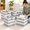 Gray/White-13"x13"x13", variant on Gray/White 13"x13"x13" Linen Stripe Storage Cubes, Pack of 4 for Home Organizing