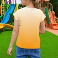 thumbnail image 6 of ZACPNCV Girls Tie Dye Ruffle Sleeve Shirt Kids Summer Crewneck Tops Casual Tees Yellow 7-8 Years, 6 of 7