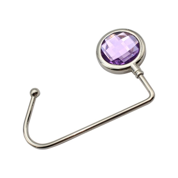 Creative Foldable Metal Home Storage Shell Purse Decorative Hooks Handbag Holder Table Hook Bag Hanger A PURPLE