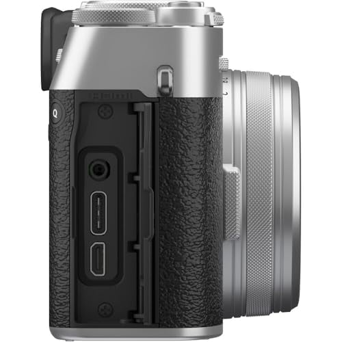 FUJIFILM X100VI Digital Camera (Silver) (16821822) + 2 x 64GB Card + Card Reader + 2 x NP-W126 Battery + Charger + LED Light + Corel Photo Software + Case + Flex Tripod + Memory Card Wallet + More
