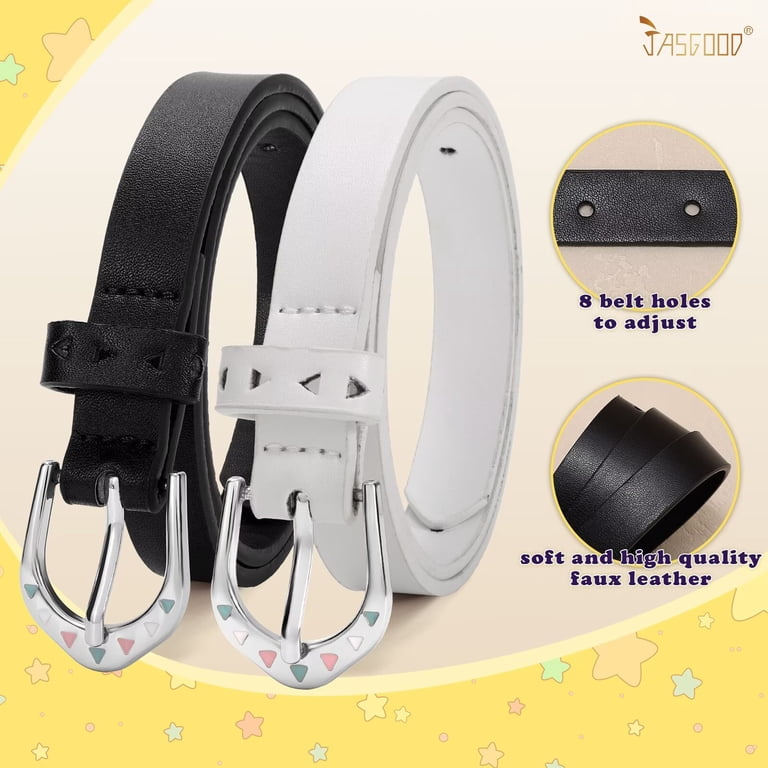 JASGOOD 2Pcs Girls Belts with Cute Buckle Kids Girl PU  display picture 1