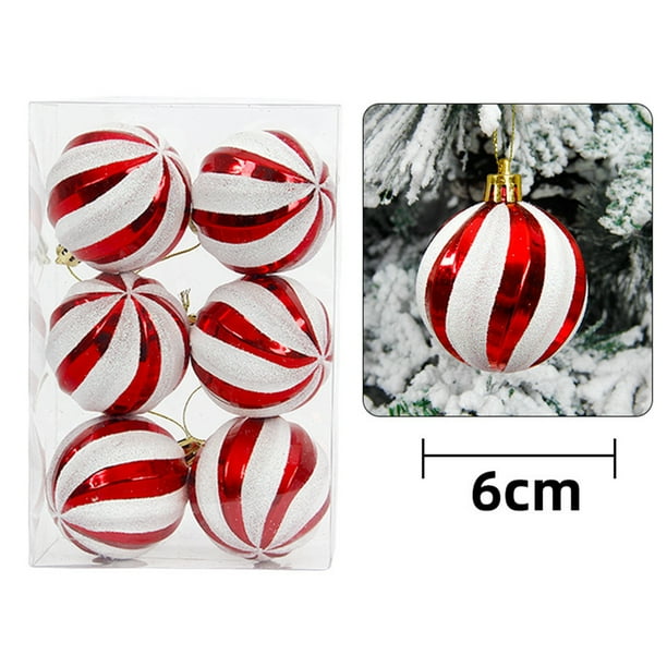 Adornos de Halloween, bola navideña colgante, colgante decorativo irrompible para árbol de Navidad, bolas de Navidad de 60 mm, juego de 6 unidades.