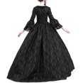 thumbnail image 5 of Bigersell Plus Size Dress for Women Deals Female U-Neck 3/4 Sleeve Maxi Ball Gown Dress Style D-134 Ladies Summer Dresses Plus Size Summer Dresses , Black 3XL, 5 of 7