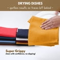 thumbnail image 3 of Native Fab 18 Pack Waffle Dish Cloths - 100% Cotton, Absorbent, Quick Drying, Washable Towels for Cleaning, Cooking, Baking - Great for Home, Restaurants, Bars & Cafes - 12 x 12 inch, Mustard Yellow, 3 of 6