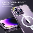 thumbnail image 3 of Compatible with MagSafe iPhone 14 Pro Case, Luxury Plating Shockproof Edge Cover with Embedded Holder & Wirless Charging Hard PC Slim Clear Case for iPhone 14 Pro 5G 6.1inch (Silver), 3 of 12