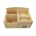 thumbnail image 1 of Organizador de escritorio rústico con cajones, ranuras para lápices, organizador de mesa, caja de almacenamiento de mesa para suministros de oficina,, 1 of 8
