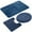 Blue, variant on 3 Piece Bathroom Rug Set Shaggy Non Slip Machine Washable Rectangular Area Rug (20" x 31"), U-Shaped Floor Mat (20" x 20"), Elongated Toilet Lid Cover (18" x 20")