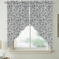 thumbnail image 2 of Light Blue Floral Swag Valances for Windows, Kitchen Curtains 36 Inch Length 2 Panels Set, Rustic Vintage Flowers Botanical Spring Short Curtains for Small Windows Rod Pocket Cafe Curtains 28"x36", 2 of 8