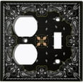 thumbnail image 4 of Metal Light Switch Plate Cover Elegant Black Mandala Floral Rug Tile Pattern TIL074, 4 of 13