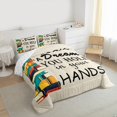 thumbnail image 3 of Feelyou Inspirational Word Bedding Comforter Set, Vintage Cartoon Books Twin Comforter Sets, Teen Kid Child Reversible Bedding Set, Lightweight Room Decor, 2 Pieces, 3 of 8