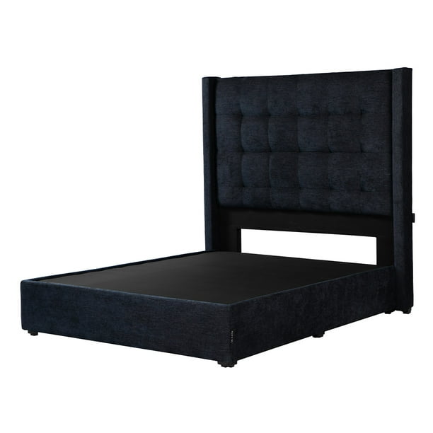 Box Base cama Matrimonial + Cabecera Titan Azul