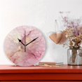 thumbnail image 2 of GZHJMY Round Digital Clock Abstract Pink Marble Texture Creative Decorative Quiet Not Ticking Clock,Bedroom Living Room Bathroom Kitchen Office Wall Ornament (Black 10x10In), 2 of 7