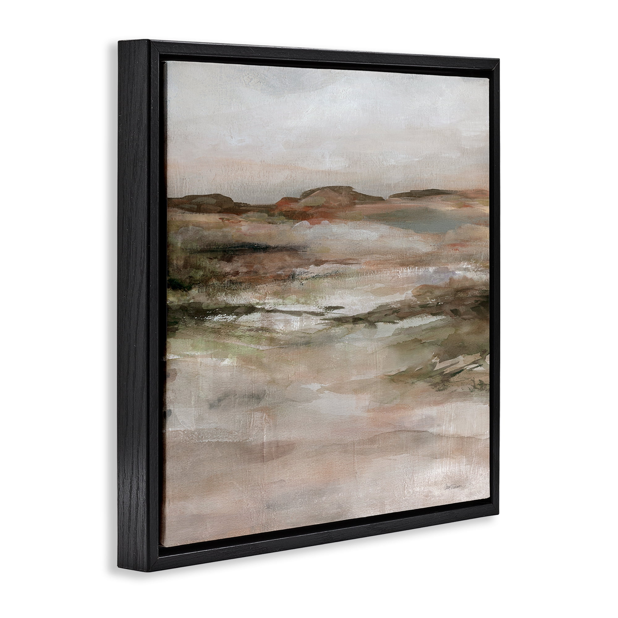 Stupell Industries Rugged Dunes Landscape Abstract Painting Black Floater Framed Canvas Art Print Wall Art, 25 x 25