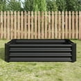 thumbnail image 4 of Metal Raised Garden Bed, Rectangle Raised Planter 4×2×1ft  for Flowers Plants, Vegetables Herb Black, 4 of 29