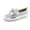 Silver, variant on SACFOF Women's Platform Rhinestones Cute Bow Slip on Sneaker,Casual Fashion Platform Dress Shoe Loafers
