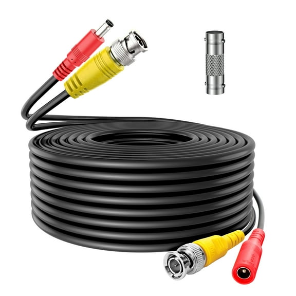 FITE ON 100FT Black BNC Cable Allows for Indoors and Outdoors Use, with Low Voltage Consumption Reduce Signal Loss