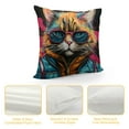 thumbnail image 4 of MDO  Bad boy cat Sunglasses Holding Mug Shot Sign Funny Soft Throw Pillow Covers Cushion Cover Decor for Sofa Couch Bed 18x18 Inch Cat Lover Gifts, Funny Cat Pillow Cover, 4 of 5