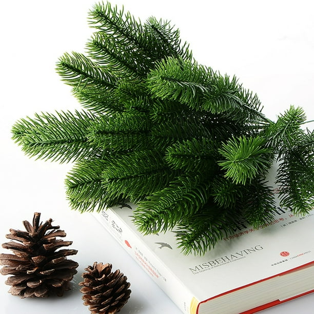 DIY Craft Wreath Artificial Pine Tree Branches Plastic Pine Leaves for