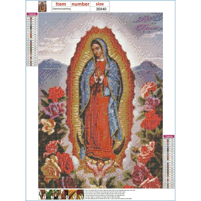 2-Pack Mother Mary Diamond Painting Kits - Madonna Full Drill 5D DIY Diamond Art for Adults Kids Home Wall Decor Gifts, 12x16in, Pattern#19