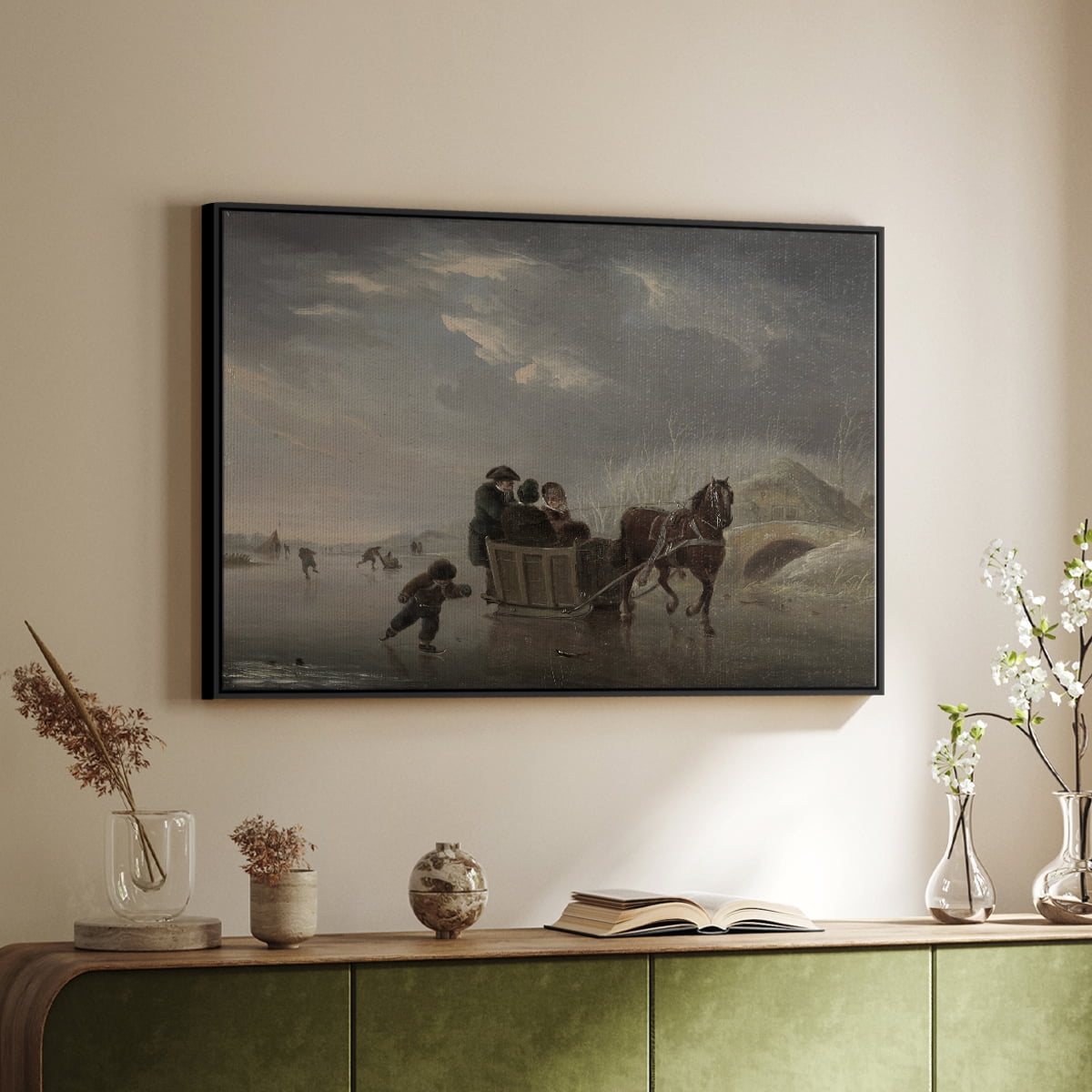 Vintage Animal Print-XXV By Wexford Home Framed in Black Wood Gallery Wrapped Canvas 27 in. x 41 in.