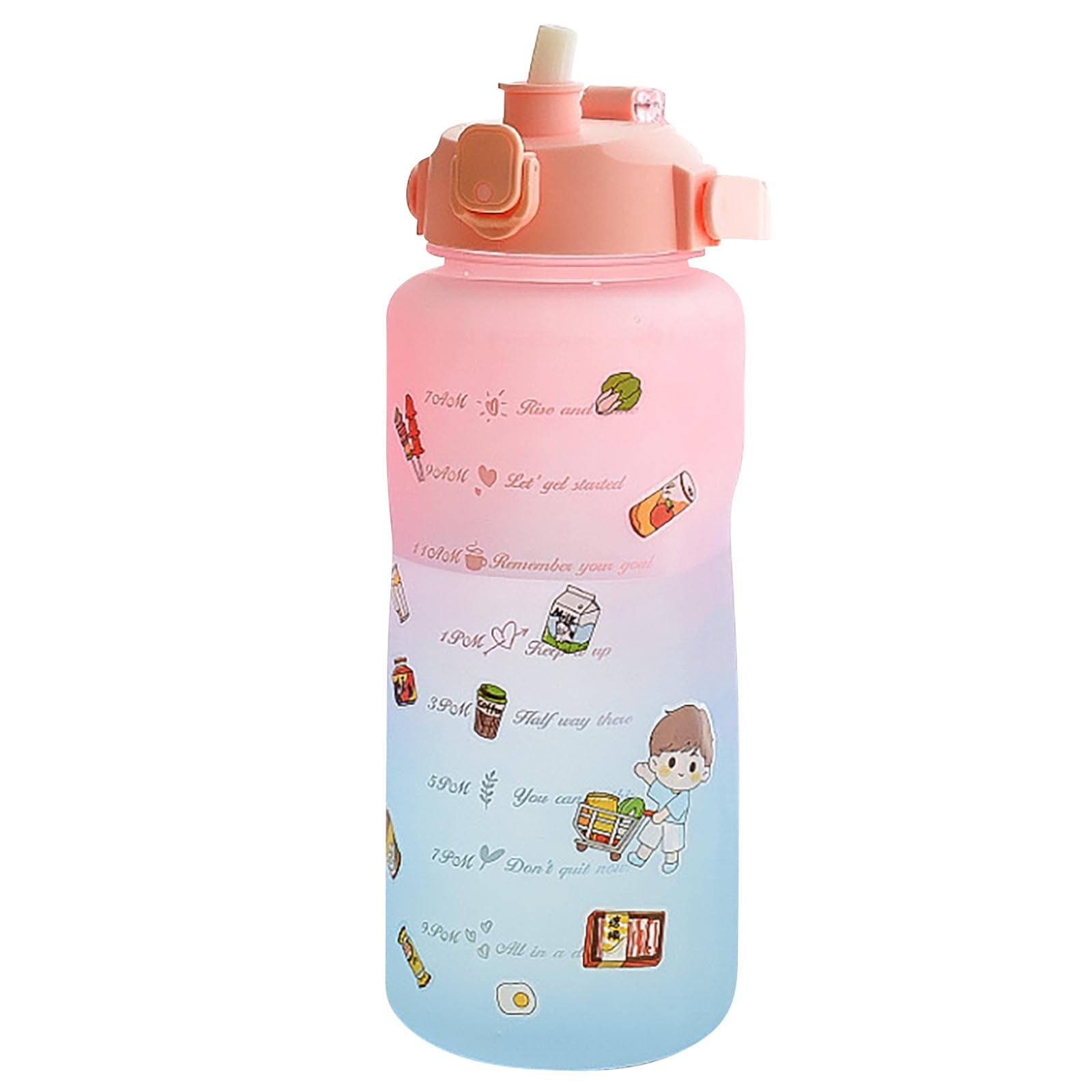 SDJMa BPA Free Plastic Water Bottles Large Sports Water Bottle Leakproof  lid Adults with Hydrating Reminder Motivational for Gym Outdoor Fitness