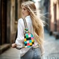 thumbnail image 5 of FORMRS Womens Crossbody Sling Bag Travel Daypack Shoulder Chest Backpack, Blue Checkered Pattern, 5 of 7