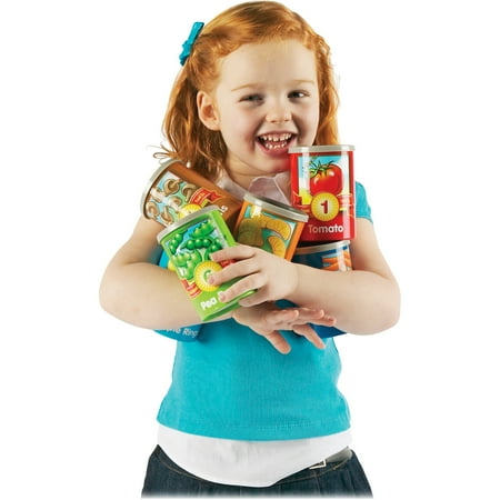 Learning Resources 1 to 10 Counting Cans, With Covers and Play Food, 75 Pieces