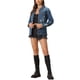 thumbnail image 2 of Chaqueta de mezclilla de mujer INSPIRE CHIC, oversized, con botones, desgastada, abrigo de mezclilla azul S, 2 of 6