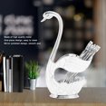 thumbnail image 1 of Coffee Spoon Stand Kit Metal Coffee Dessert Spoon with Swan Holder Fruit Scoop Decorative Tableware for Stirring Mixing, 1 of 7