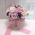 thumbnail image 3 of Nvzi Ramos de boda para novia - Ramos de novia para novia - Flores artificiales de seda color champán rosa rosa B para boda, iglesia, hogar, propuesta, decoración, 3 of 5