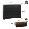 thumbnail image 2 of Aiho 8 Drawer Black Double Dresser, Modern Wooden Storage Cabinet with Cut-Out Handles, Large Chest for Bedroom Living Room, 2 of 9