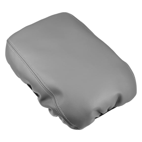 1Pcs Car Center Console Armrest Cover Faux Leather for Honda Accord 2018-2022 Gray with Gray Stitches
