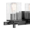 thumbnail image 3 of 5-Piece Matte Black All-In-One Bathroom Set with 20" 3-Light Vanity Light Fixture with Seeded Glass Shades, 3 of 4