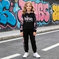 thumbnail image 2 of 7-8 Years Child Girls 2 Piece Outfits Sweatsuit Set Long Sleeve Sweatshirt Sweatpant Tracksuit Sets Print Hoodie Pants Casual Set, 2 of 9