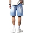 thumbnail image 5 of GINGTTO Men's Relaxed Fit Baggy Denim Shorts, 5 of 7