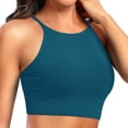 thumbnail image 1 of Women's Plus Size Swim Top Solid Color Adjustable Straps Removable Pads Racerback Tankini Top Summer Beach Pool Bathing Suit Blue, 1 of 5